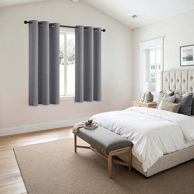 MIULEE Blackout Curtains for Bedroom 2 Panels 40 x 63 Inch Long Light Gray | - Image 6