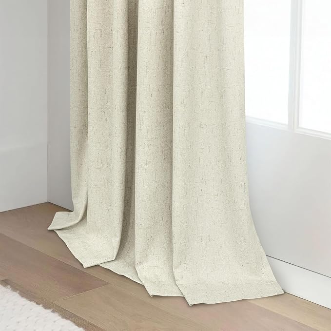 Pitalk Black Out 96 Inch Long Boho Curtains 2 Panel Set Farmhouse Curtain - Image 8