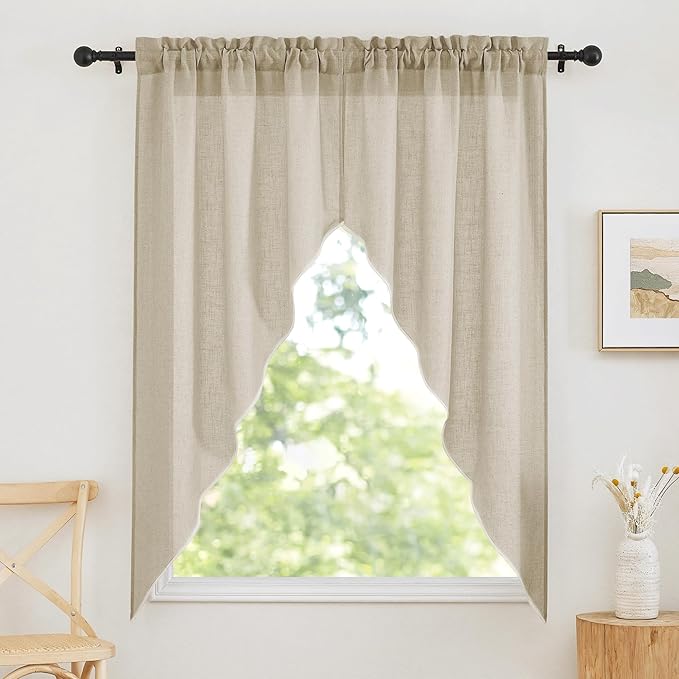 RYB HOME Curtain Tier and Swag Set, Privacy Sheer Curtains Window Treatment by RYBHOME