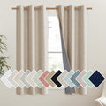 NICETOWN Cream 100% Blackout Linen Curtains 54 inch Long Burg by NICETOWN