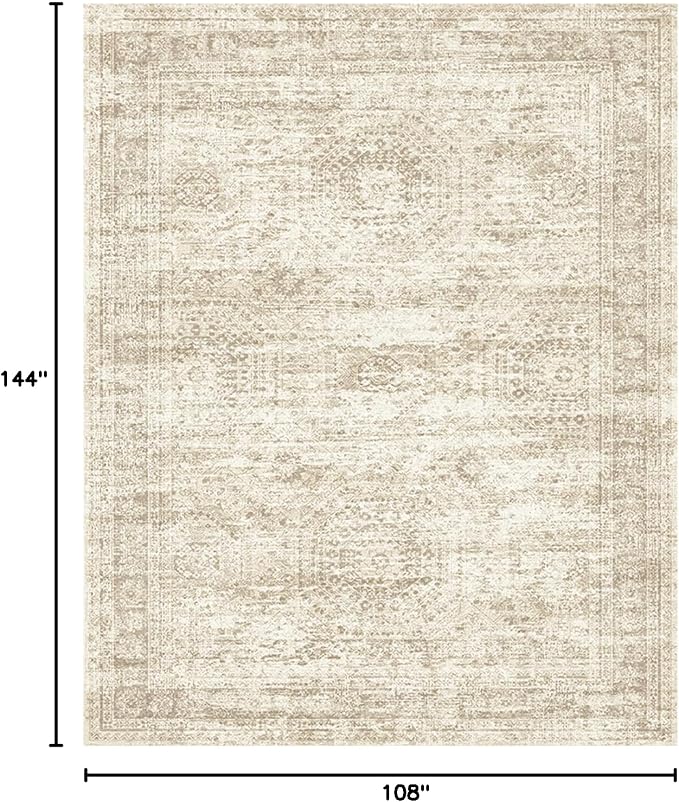 9x12 Area Rugs for Living Room, Non Slip Machine Washable Vintage Rugs - Image 2