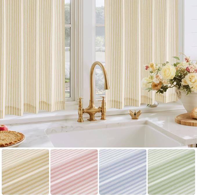 RYB HOME Kitchen Striped Curtains - Image 7
