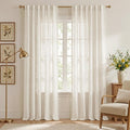 NICETOWN Semi Sheer Linen Curtains 84 inches Long 2 Panels Set by NICETOWN
