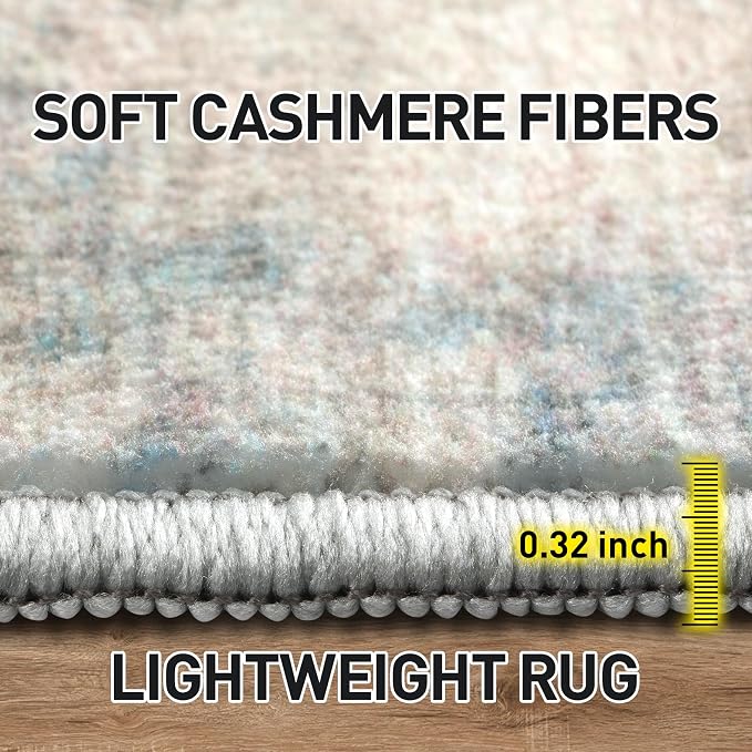 8x10 Area Rugs for Living Room: Washable Abstract Multi Color Carpet | Non-slip - Image 6