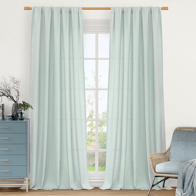 LAMIT Linen Sheer Curtains 84 inch by LAMIT