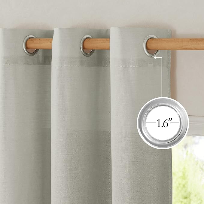 NICETOWN Thick Linen Gray Curtains - Image 2