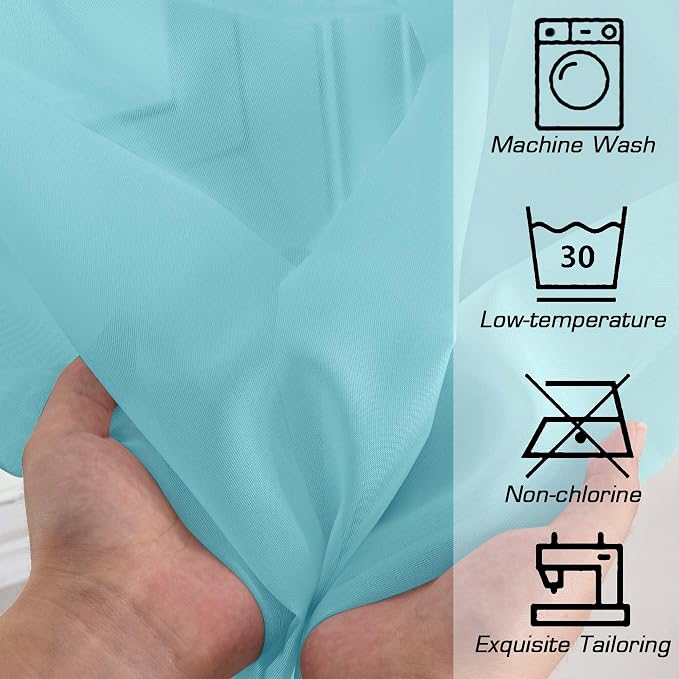 Simplebrand Rod Pocket Top Solid Voile Sheer Curtains - Image 5