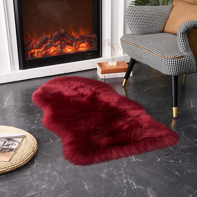 EasyJoy Ultra Soft Fluffy Shaggy Area Rug Faux Fur Rug Chair Cover Seat Pad - Image 2