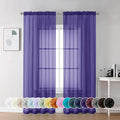 Chyhomenyc Purple Sheer Curtains 72 Inch Length 2 Panels, Light Filtering Soft by Chyhomenyc