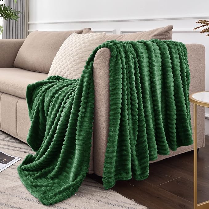 BEDELITE Fleece Blanket King Size – 3D Ribbed Jacquard Soft and Warm Decorative - Image 9