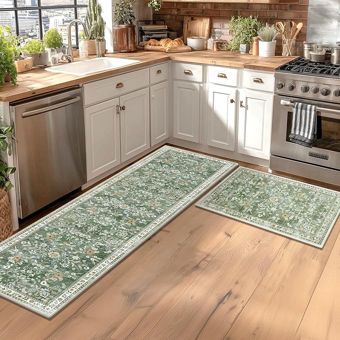 Yamaziot Washable Runner Rug 2x6 – Non Slip Boho Floral Hallway Runner Rug - Image 3