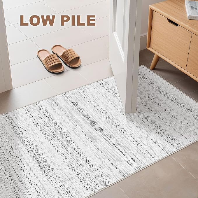 Nakagishi 2X4 Rug Washable Area Rug: Small Soft Boho Farmhouse Neutral Moroccan - Image 6