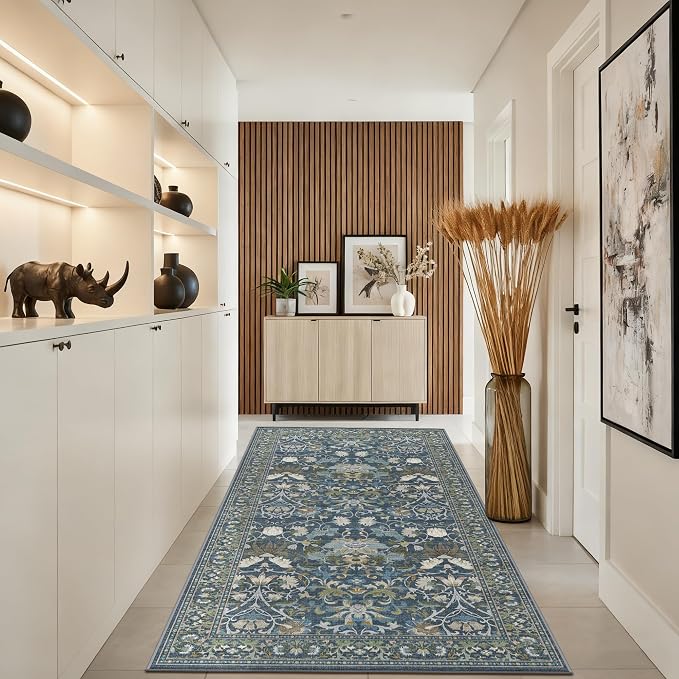 4x8 Washable Kitchen Area Rug: Farmhouse Stain-Resistant Elegant Floral Rug - Image 4