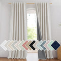 NICETOWN 100% Blackout Linen Curtains 102 inches Long 2 Panels, Thermal by NICETOWN