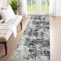 2x7 Runner Rug for Hallway, Washable Modern Abstract Runner Rugs Neutral Soft by XLUEZ