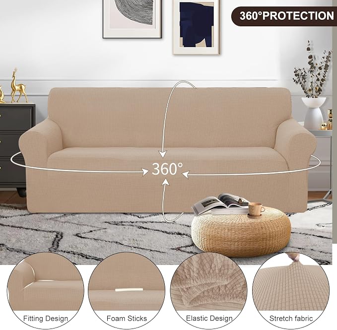U-NICE HOME Stretch Couch Cover Sofa Cover Sofa Slipcover Furniture Protector - Image 3
