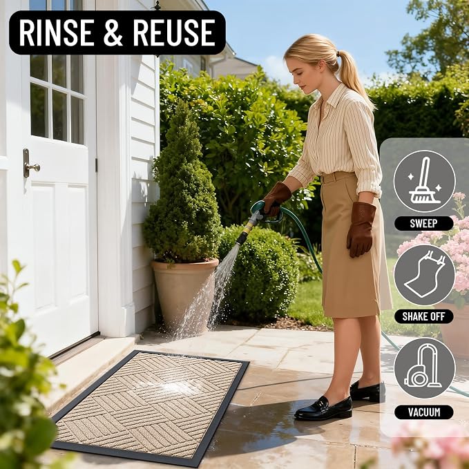 OLANLY Front Door Mat Outside Entrance 33x21, Waterproof Heavy-Duty Doormat | - Image 8
