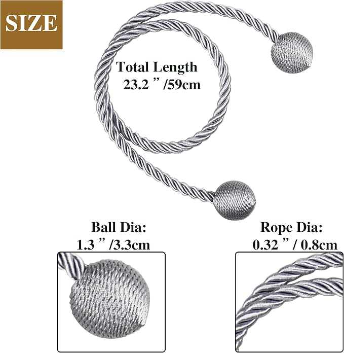 Curtain Tiebacks Outdoor Elegant Decorative Tie Backs Modern Rope Tiebacks - Image 2