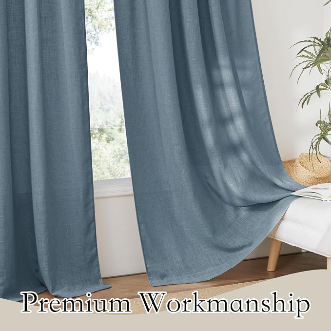 RYB HOME Linen Sheer Window Curtains - Image 4