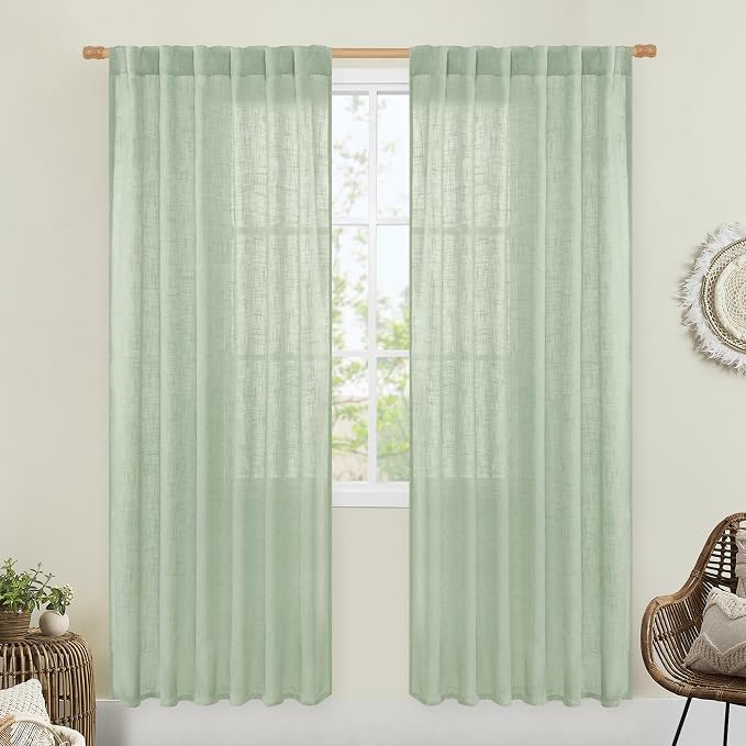 LAMIT Fresh Green Linen Curtains by LAMIT