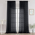 Chyhomenyc Extra Long Black Sheer Curtains 108 Inch Length 2 Panels Set by Chyhomenyc