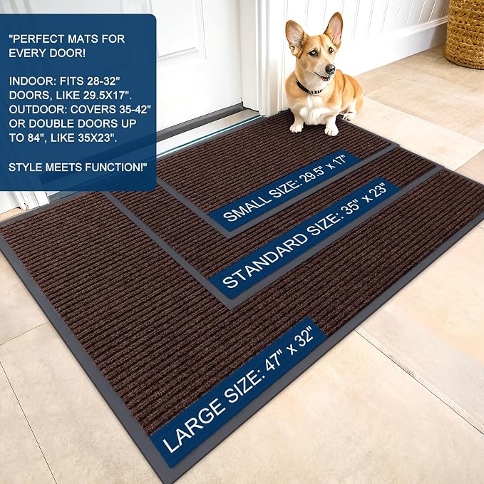 OLANLY Front Door Mat 29.5x17, Waterproof Heavy-Duty Indoor Outdoor Doormat | - Image 2