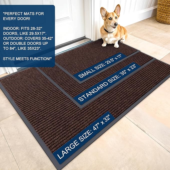 OLANLY Front Door Mat 59x40, Waterproof Heavy-Duty Indoor Outdoor Doormat | - Image 2