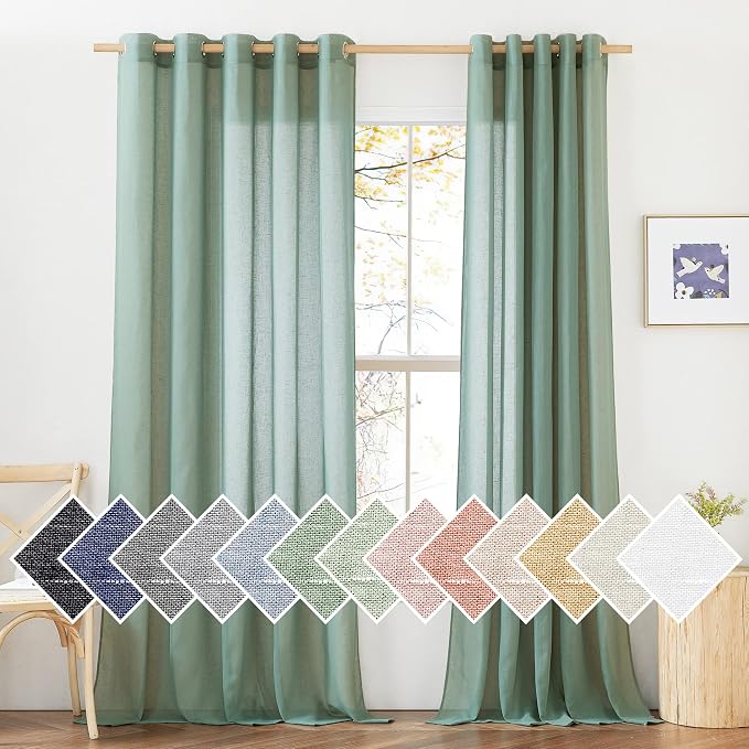 NICETOWN Linen Curtains Flax Sheer Texture by NICETOWN