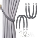 NICEEC 4 Pack Natural Cotton Rope Curtain Tiebacks Elegant Boho Style by NICEEC