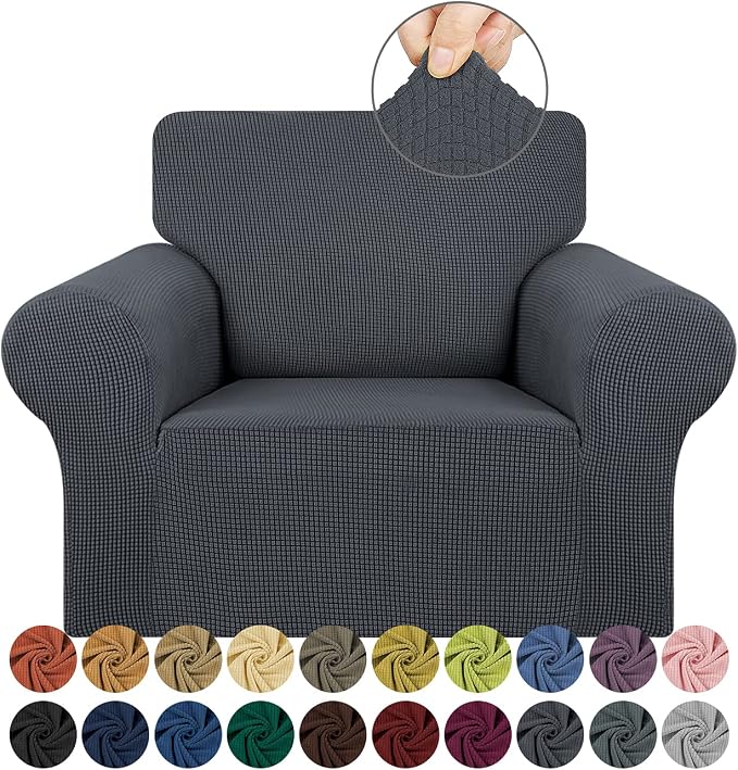 KEKUOU Stretch Single Sofa Slipcover 1 Piece Couch Sofa Cover Furniture by KEKUOU