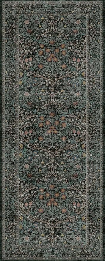 Dark Green 2x5 Runner Rug Non Slip Washable - Image 2
