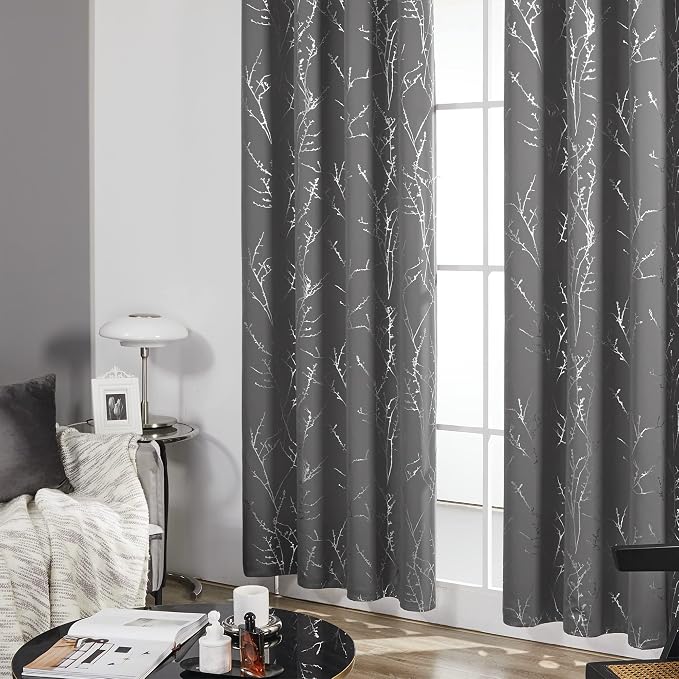 Deconovo Blackout Curtains 95 Inches Long, Light Gray Drapes - Image 4