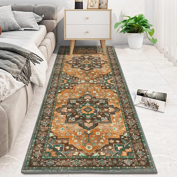 HEBE Hallway Runner Rug 2'x6' Washable Vintage Distressed Area Rugs Non Slip - Image 7
