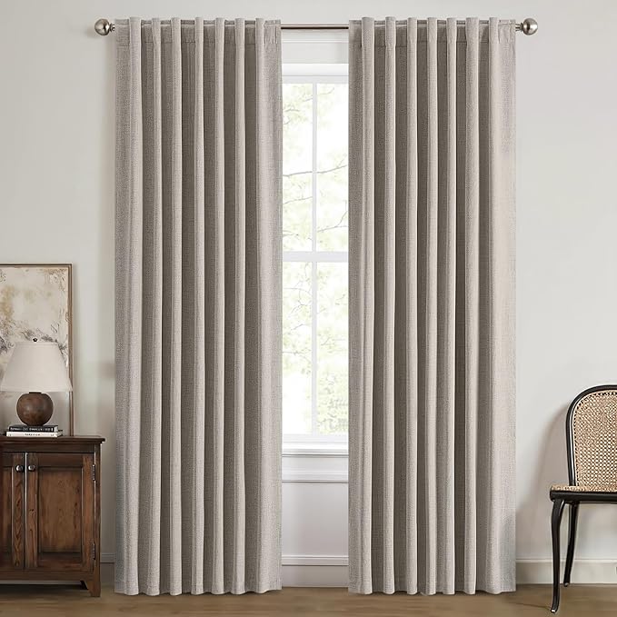 MIULEE 100% Blackout Linen Curtains by MIULEE