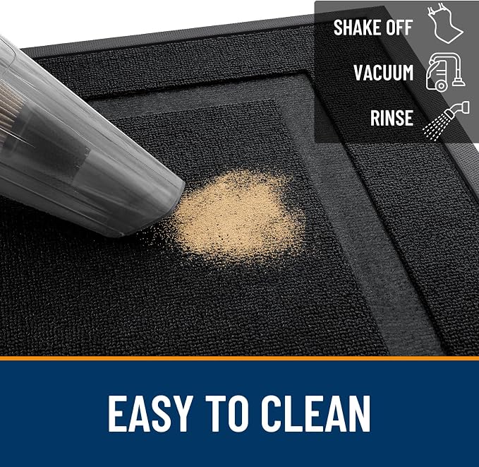 OLANLY Front Door Mat Outside 71x23, All-Season Heavy-Duty Rubber Doormat | Jet - Image 5