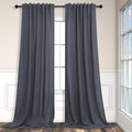 Dark Grey Curtains 84 Inch Length 2 Panels Set by Pitalk