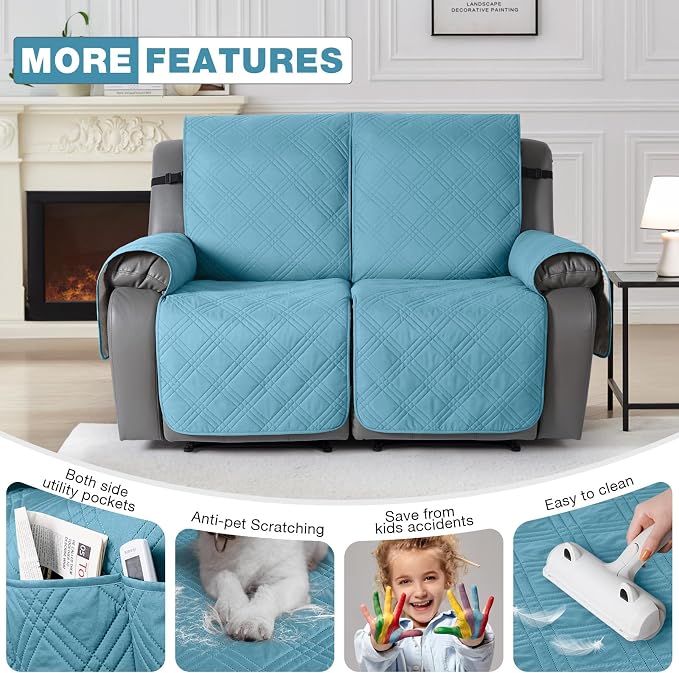 TAOCOCO 100% Waterproof Loveseat Recliner Cover, Non Slip Split Recliner Couch - Image 6