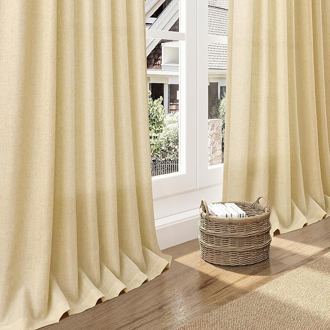 Nanspring Cream Yellow Curtains 120 Inches Long - Image 5