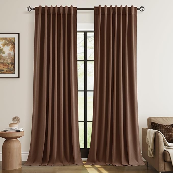 Guken 100% Blackout Curtains 90 Inch Length 2 Panels Set by Guken