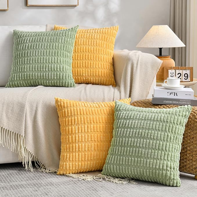 Fancy Homi Set of 4 Spring Boho Decorative Throw Pillow Covers 20x20 Inch by Fancy+Homi