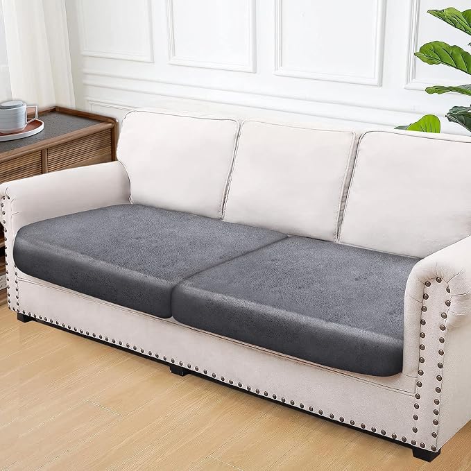 Leather Look Couch Cushion Covers Sofa Seat Slipcovers Sets Couches Furniture - Image 7