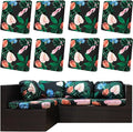 8Pcs Outdoor Cushion Covers, Patio Cushion Covers, Stretch Elastic Slipcovers by dreahoteztil