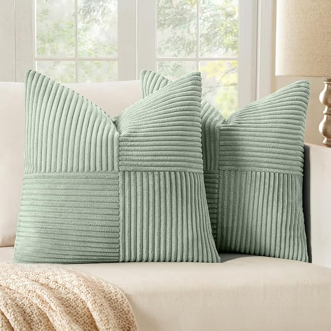 MIULEE Mint Decorative Throw Pillow Covers 20x20 Inch by MIULEE