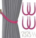 NICEEC 4 Pack Natural Cotton Rope Curtain Tiebacks Elegant Boho Style by NICEEC