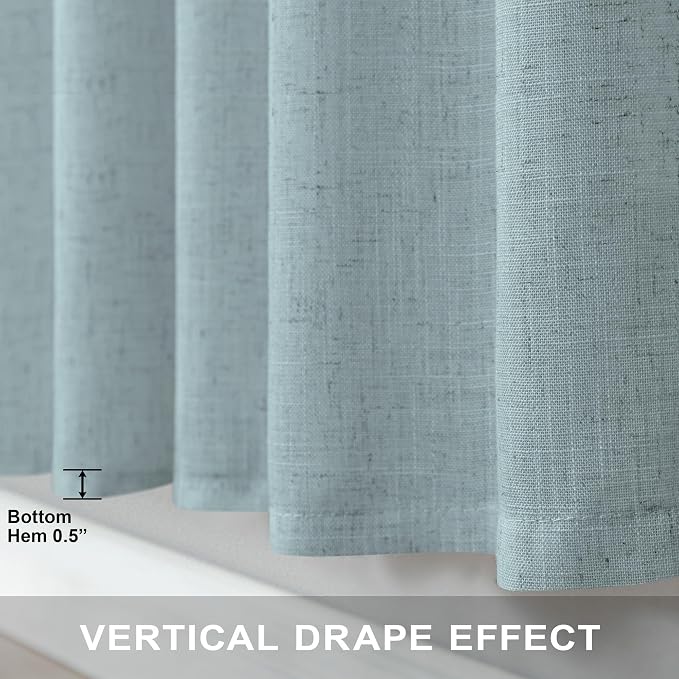 Seafoam Curtains 38 Inch Width for Kitchen 2 Panel Back Tab Rod Pocket Semi - Image 5