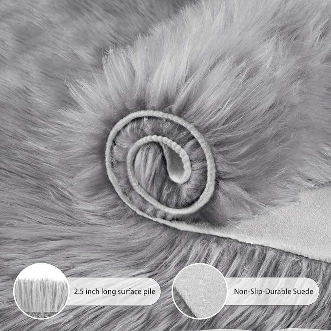Ciicool Fluffy Area Rug, Thick Fuzzy Shag Rug Furry Nursery Rug Plush Indoor - Image 6