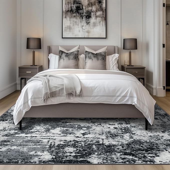 Washable Area Rugs 6'x8' Non-Slip Modern Abstract Soft - Image 3