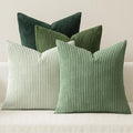 MIULEE Boho Farmhouse Sage Green Throw Pillow Covers 16x16 Inch Set of 4 by MIULEE