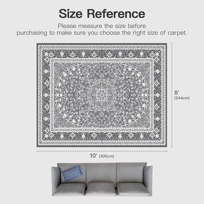 Lofus 8x10 Area Rugs for Living Room, Machine Washable Non-Slip Area Rug - Image 2