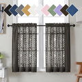 Simplebrand Chocolate Sheer Kitchen Curtains 36 Inch Length Tier Curtains 2 by Simplebrand